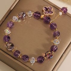 This bracelet is transparent. It is set with sparkling cubic zirconia and precision cut for dazzling. It has a lot of character and is realistic. It's perfect for gifts and collection . Each piece is handmade and may vary in size and shape. We will pack it carefully and the item will be delivered to you safe . Cheap Purple Crystal Bracelet Gift, Affordable Purple Crystal Bracelet Gift, Girlfriend Bracelet, Diy Gifts For Girlfriend, Zircon Bracelet, Clover Pendant, Cadeau Diy, Handmade Jewelry Tutorials, Gift Diy