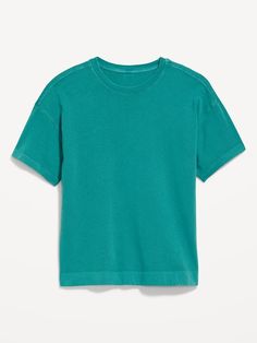 Vintage T-Shirt | Old Navy Cheap Trendy Solid Color T-shirt, Blue Crew Neck Short Sleeve Top For Everyday, Green Crew Neck Short Sleeve Top For Everyday, Green Crew Neck Short Sleeve Top, Sporty Blue Top With Ribbed Neckline, Blue Relaxed Fit Crew Neck Short Sleeve Top, Everyday Green Crew Neck Short Sleeve Top, Basic Solid Color T-shirt For School, Blue T-shirt With Ribbed Crew Neck