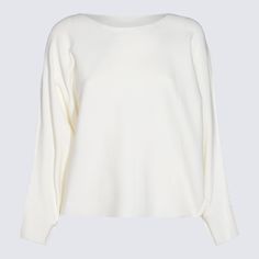 White cotton knitwear from Issey Miyake featuring long sleeves, round deep collar, sleeves decorations and regular vestibility.Composition: _, 50% Cotton, 47% Nylon, 3% Polyurethane Long Sleeve Textured Knit Sweater For Daywear, Textured Knit Long Sleeve Sweater For Daywear, Elegant Crew Neck Knit Top With Ribbed Cuffs, Chic Fine Knit Sweater For Daywear, Elegant Knit Top With Ribbed Cuffs And Crew Neck, Chic Crew Neck Long Sleeve Top For Work, Fine Knit Long Sleeve Sweater For Daywear, Elegant Long Sleeve Knit Top With Ribbed Neckline, Elegant Long Sleeve Knit Top With Ribbed Cuffs