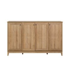 the sideboard is made from wood and has three doors, two drawers and one door