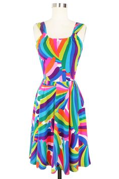 Lucky Aloha Dress - Rainbow Bright - Sale Rainbow Clothes, Aloha Dress, Rayon Skirt, Rainbow Outfit, Rainbow Bright, Clothing And Textile, Dress Aesthetic, Antique Clothing, Dreamy Dress