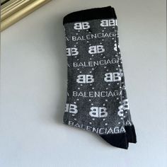 Monogram Socks Cotton Mix. Cold Mashine Wash. Made In Portugual. Price Is Firm. Size S. New. No Pulls, Flaws Etc. From A Smoke Free Pet Free Home. #Balenciaga K3 445 Trendy Black Socks With Letter Print, Trendy Gray Cotton Socks, Gray Casual Socks For Fall, Casual Gray Socks For Fall, Balenciaga Tights, Balenciaga Socks, Tennis Socks, Socks Cotton, Balenciaga Women