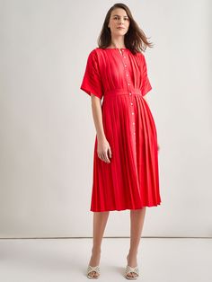 Midi Fit & Flare Dress - Hand Pleated Woven
SKU: K6502E-24R61-S
$298 A-line Shirt Dress With Button Closure For Daywear, Elegant A-line Shirt Dress With Button Closure, Red A-line Midi Dress With Buttons, Pleated A-line Midi Dress For Daywear, Formal A-line Dress With Covered Buttons, Elegant Shirt Dress With Pleated Sleeves For Daywear, Fitted Dresses With Pleated Hem For Casual Wear, Elegant Short Sleeve Midi Dress With Button Closure, Midi-length Workwear Dresses With Covered Buttons