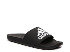 adidas-Adilette CF+ Slide Sandal - Men's Stay comfortable in sporty style with the men's Adilette CF+ slide sandal from adidas. The plush footbed makes it feel like you are walking on clouds! Sporty Adidas Slides Suitable For Water, Sporty Adidas Slides For Swimming, Adidas Slides For Swimming With Synthetic Material, Adidas Logo Synthetic Slides For Swimming, Sporty Slip-resistant Slip-on Flip Flops, Sporty Adidas Slides For Beach, Adidas Slides For Swimming With Logo, Adidas Slides With Logo For Swimming, Casual Adidas Slides For Swimming