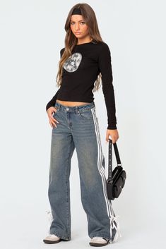 Ribbon Jeans, Womens Low Rise Jeans, Low Rise Baggy Jeans, Womens White Jeans, Womens Ripped Jeans, Black Jeans Women, High Waisted Flare Jeans, Best Summer Dresses, High Waisted Flares