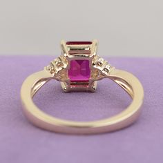 This is a handmade vintage ruby ring,plated with yellow gold,make in solid sterling silver. Main stone is lab ruby ,measure size 6*8 mm emerald cut . CZs as accents. Ruby is July birthstone,this ring can sent someone who born in this monthy, it is a perfect handmade unique gifts for who born in July. Elegant Ruby Ring With Diamond Settings, Yellow Gold Emerald Cut Ruby Ring Gift, Emerald Cut Ruby Ring With Accent Stones As Gift, Classic Promise Jewelry With Lab-created Ruby, Elegant Lab-created Ruby Promise Ring Jewelry, Elegant Jewelry With Lab-created Ruby For Promise, Emerald Cut Ruby Ring Gift, Elegant Lab-created Ruby Jewelry For Promise Ring, Elegant Lab-created Ruby Jewelry For Promise