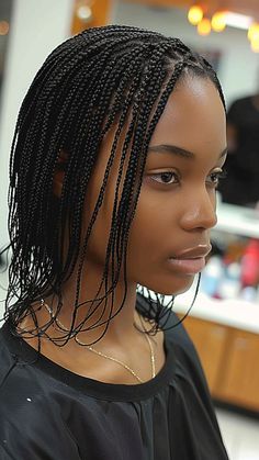 Guard Your Strands: 22 Protective Hairstyles for Thin Hair That Sizzle Micro Braids With Natural Hair, Bob Style Braids, Cornrows No Extensions, Microbraids Hairstyles Micro Braids, Singles Hairstyles Braids, Micro Braids Natural Hair, Mini Cornrows, Natural Hairstyles Protective, Micro Braids Human Hair