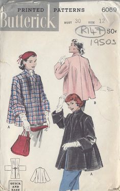 an old sewing pattern for a women's jacket and coat