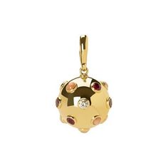 Orbe Charm Luxury Jeweled Yellow Gold Jewelry, Sphere Jewelry, Broken English Jewelry, Acorn Pendant, Starfish Pendant, Disc Pendant, Diamond Charm, Ruby Diamond, Multi Stone