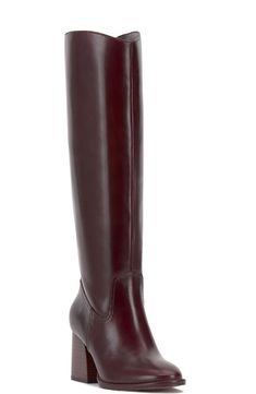 Dark Brown Knee High Boots, Feminine Modesty, Burgundy Knee High Boots, Square Toed Boots, Red Knee High Boots, Mom Clothes, Knee High Boots Dress, Outfits Cold, Burgundy Boots