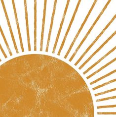 an orange and white drawing of the sun with rays coming out of it's center