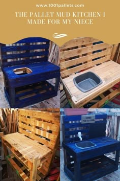 the pallet mud kitchen i made for my niece is ready to be used as a dog house