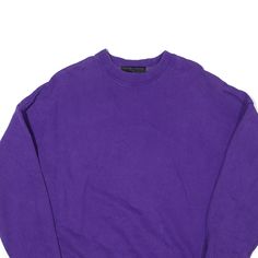 Item is in good used condition. >Size: S >Armpit To Armpit: 23" >Armpit To Cuff: 19" >Collar To Hem: 27" Purple Crew Neck Sweater For Streetwear, Purple Crew Neck Sweatshirt, 90s Crew Neck Sweater With Ribbed Cuffs, Company Sweatshirt, Purple Sweatshirt, Wholesale Shoes, Beauty Bag, Cardigan Coat, Active Wear Tops