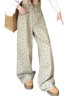 Casual style. European design. Loose fit. Wide leg pants. Buttons details side closure, and back. Zipper closure. Pockets on front and back. Wide fit. 100% cotton. Color may be lighter or darker depending of the device it is displayed. Casual Wide Leg Floral Print Pants, Casual Floral Print Straight Pants, Casual Floral Print Wide Leg Pants For Spring, Casual Straight Leg Pants With Floral Print, Baggy Floral Print Bottoms For Spring, Casual Straight Leg Floral Print Pants, Casual Baggy Floral Print Pants, Baggy Wide Leg Floral Print Pants, Casual Floral Print High-waisted Wide Leg Pants