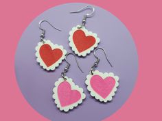 These adorable earrings are super lightweight and fun! They are laser cut from acrylic and then assembled. Earring hooks are hypoallergenic. Chattanooga Tn, Laser Cut Acrylic, Earring Hooks, Small Heart, Cute Earrings, Beautiful Earrings, Statement Earrings, Jewelry Earrings Dangle, Laser Cut