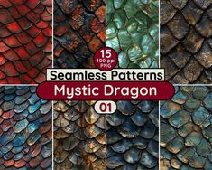 six seamless patterns with different colors and textures