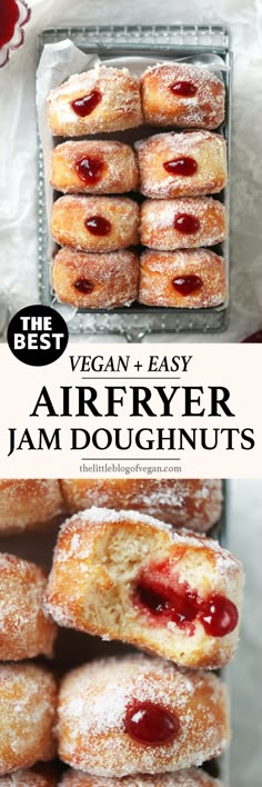 the best vegan and easy air fryer jam doughnuts