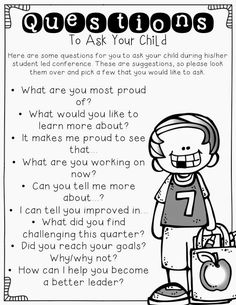 an image of questions to ask your child with the text in black and white on it