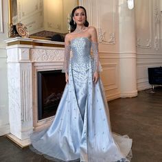 Silver Gray Gown Elegant Evening Dress - Golden Atelier Gown With Overskirt, Gray Evening Gown, Dubai Evening, Yellow Evening Dresses, Grey Evening Dresses, Champagne Evening Dress, Gold Evening Dresses, Formal Parties, White Evening Dress