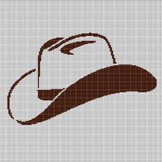 a cross stitch pattern with a brown hat on the top and bottom half of it