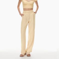 Never Worn (But Took Tags Off) Aritzia Effortless Pant In Discontinued Color Flax Beige. Wilfred Free Brennan Pant, Aritzia Effortless Pant, Beige Trouser, Effortless Pant, Crepe Trousers, Wilfred Pants, Aritzia Pants, Aritzia Wilfred, Jumpsuit Trousers