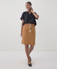 Women’s Daily Twill Skirt made with Organic Cotton | Pact Women’s Skirts, Twill Skirt, Fall 24, Twill Fabric, Personal Marketing, Autumn Summer, Summer Fall, Fair Trade, Camel