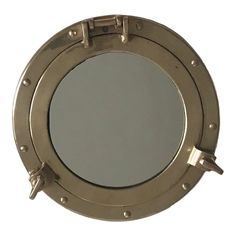 the porthole mirror is made from metal