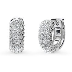 These dome huggie earrings are the classic way to keep things stylish regardless of destination or time of day. They are small in size, perfect for people with small earlobes. Crafted with sterling silver, rhodium plated, stamped 925, nickel free. Set with premium quality 0.91 carat total cubic zirconia. Earrings measure 0.19" in width, 0.5" in diameter. Hinged snap backs. Chain Ring Gold, Hoop Earring Set, Hoop Earring Sets, Zirconia Earrings, Pave Setting, Men's Jewelry Rings, Inspired Jewelry, Huggie Earrings, Accessories Jewelry Earrings