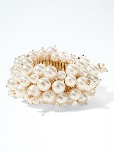 Accessories for a Short Wedding Dress / classic chic pearl cuff from Banana Republic Trendy Wedding Bracelet Jewelry, Trendy Wedding Jewelry Bracelets, Gold-tone Beaded Party Jewelry, Chic Spring Wedding Jewelry, Spring Gold Bracelet Jewelry, Gold Bracelet Jewelry For Spring, Chic Bracelets For Spring Parties, Gold Spring Bracelet, Chic Gold-tone Bangle Jewelry