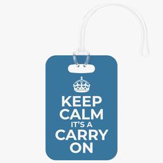 With the "Keep Calm It's A Carry On" tag fastened to your bag, your luggage is sure to make your fellow travelers laugh out loud. The colorful and humorous design also sets it apart among a group of plain black bags. SAY "GOOD BUY" TO LUGGAGE CAROUSEL CONFUSION! This bag tag is perfect for easily spotting your luggage as it drops into the turnstile AND helps keep other travelers from thinking it's theirs! It makes the perfect gift for frequent flyers, travelers, and flight crew. ON THE FRONT: "Keep Calm It's A Carry On" ON THE BACK: Your contact info so you and your bag can be easily re-united PERSONALIZE YOUR: Passenger Name Home Address Phone Email MAKES THE PERFECT GIFT! If you need a unique and funny present, this luggage tag is something friends and family will smile at every time tha Blue Luggage Tag With Luggage Sleeve For Everyday Use, Black Rectangular Luggage Tag For Weekend Trips, Black Rectangular Luggage Tag For School, Rectangular Blue Luggage Tag With Sleeve, Fellow Travelers, Funny Presents, Flight Crew, The Keep, Laugh Out Loud