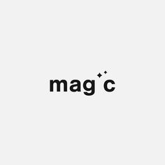 the word mag c is written in black on a white background