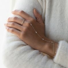 Delicate Slave Bracelet Handchain Ring, Gold Hand Chain Bracelet – AMY O Jewelry Hand Rings Simple, Delicate Chain Ring, Classy Hand Rings, Cheap Elegant Hand Wrapped Jewelry, Hands Full Of Bracelets, Hand For Jewelry, Rose Gold Stackable Rings, Wrist Chain, Hand Chain Jewelry