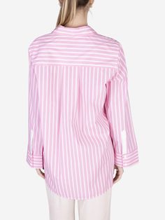 100% organic cotton  Front button placket  Pointed collar  Chest pockets  Button cuffs  Rounded hem   Size & Fit: Regular fit  Model is 171 cm tall and wears size 36 Vetements T Shirt, Stripe Shirt, Sweater Coats, Pullover Sweatshirts, Lace Boots, Striped Shirt, Women Brands, New Balance, Sweat Shirt