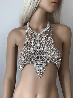 Crystal Body Accessory, Shoulder Chain, Wedding Body Jewelry, Rhinestone Bra, Bridal Body Chain Body Necklace, Bell Dance, Crystal Bralette - Etsy Crystal Bralette, Bride Gloves, Wedding Body, Lace Barefoot Sandals, Crystal Bra, Wedding Anklets, Beach Wedding Sandals Barefoot, Body Necklace, Rhinestone Bra