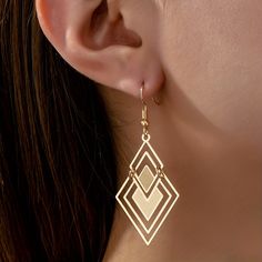 Copper Earrings, Golden Yellow, 18k Gold, Gold Plate, Copper, Women Jewelry, Vogue