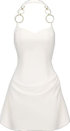 White Mini Dress With Built-in Bra For Party, Chic White Dress With Built-in Bra, Elegant Cami Mini Dress, White Camisole Mini Dress For Party, White Halter Neck Camisole With Built-in Bra, Elegant White Mini Dress With Straps, White Fitted Cami Mini Dress, White Cami Evening Dress, White Camisole Slip Dress For Party