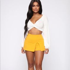 Nwt Fashion Nova She Shoots She Skorts Skirt/Skort In Mustard Size Large New With Tags Fashion Nova Brand “She Shoots She Skorts” Name Of Piece Item: Skirt With Shorts Under (Skort) Color: Mustard Yellow Size: Large (Us Size 11, Can 13, Waist: 30.5-32”, Hips: 41.5-43”) Chic Fitted Yellow Shorts, Chic Yellow Bottoms With Built-in Shorts, Chic Yellow Shorts With Built-in Shorts, Chic Yellow Shorts With Built-in Lining, Chic Yellow Shorts For Day Out, Trendy High Waist Yellow Skirt, Trendy High-waist Yellow Skirt, High Waist Yellow Skort, Chic Yellow Shorts For Vacation