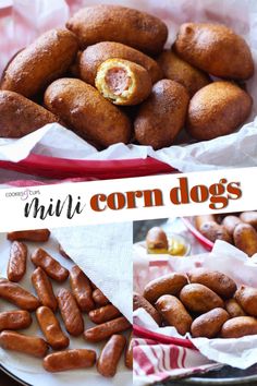 corn dogs are made with mini corn dogs in the middle and on top of each other