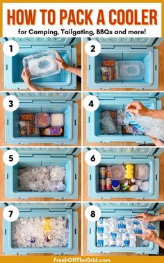 how to pack a cooler for camping, tailgating, bbqs and more