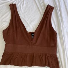 Brown Shein Cropped Tank Top, Zipper In The Back Never Worn. Tops Shein, Shein Tops, Cropped Tank Top, Crop Tank, The Back, Tank Top, Womens Tops, Tank Tops, Zipper