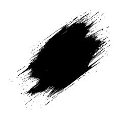 a black ink spot on a white background