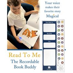 Unlock a world of imagination with the Read To Me Recordable Book Buddy, your child's new favorite reading companion. With its user-friendly design, anyone can record their voice reading a child's favorite book, bringing stories to life in a unique and personalized way. It's an innovative solution for parents who work late, grandparents who live far away, or any loved one who wishes to be part of a child's learning and growth. The Book Buddy ensures that no matter where you are, you can always b Book Buddy, Toddler Education, Educational Toys For Toddlers, World Of Imagination, Learning Abc, Kids Talking, Reading Habits, 100 Words, Comfort And Joy