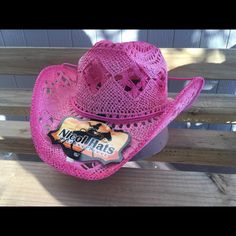 Pink Cowboy Hat Summer Rodeo Cap-style Sun Hat, Spring Rodeo Cap Hat, Summer Rodeo Sun Cap, Country Style Pink Beach Hat, Pink Country Hat For Summer, Fun Short Brim Rodeo Hat, Pink Sun Hat With Short Brim For Country Events, Fun Short Brim Hat For Rodeo, Pink Short Brim Straw Hat For Rodeo