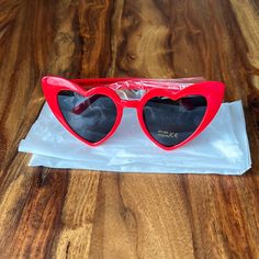 Never Worn, Super Cute Heart Sunglasses In Red. Will Sell Individually Or Willing To Make A Deal On All 3 As A Bundle (Save On Shipping Too!). Fun Red Heart-shaped Sunglasses, Heart-shaped Sunglasses For Valentine's Day, Cute Red Sunglasses For Summer, Casual Red Sunglasses For Valentine's Day, Fun Heart Print Sunglasses For Valentine's Day, Valentine's Day Red Casual Sunglasses, Valentine's Day Casual Party Sunglasses, Trendy Red Heart-shaped Sunglasses, Red Heart-shaped Tinted Sunglasses