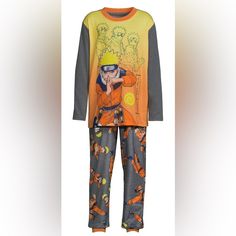 Anime Fans This One Is For You. Level Up Your Child's Sleep Wear With This Naruto Pajama Set From Viz Media Featuring His Favorite Jitsu Character. Crafted In A Soft Polyester With All-Over Naruto Print, Easy Pull-On Styling And Tag-Less Design For Great Comfort. Throw On A Pair Of His Coolest Socks With This Cozy, Comfy Sleepwear Set To Complete A Cozy Look. Casual Orange Sleepwear For Bedtime, Casual Orange Bedtime Set, Casual Orange Long Sleeve Sleepwear, Playful Orange Long Sleeve Sleepwear, Playful Orange Sleepwear For Loungewear, Playful Orange Loungewear Sets, Playful Orange Sleepwear For Sleepovers, Casual Orange Playwear Sets, Pijama Anime