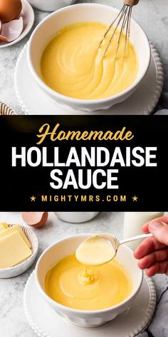 Easy Homemade Hollandaise Sauce Salmon Hollandaise Sauce, Homemade Hollandaise Sauce Easy, Salmon With Hollandaise Sauce, Holindaise Sauce, Hollandaise Sauce Recipe, Egg Casseroles, Hollandaise Recipe, Easy Hollandaise, Easy Hollandaise Sauce