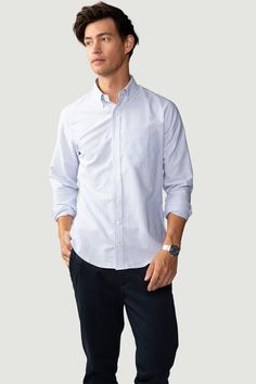 One of the most versatile shirt in our collection, this classic university stripe oxford has been updated for a more tailored, modern fit(not skinny) and Woven with in an oxford weave for maximum durability and comfort. Details 100% Cotton Button-down collar Structured collar and placket Tailored fit Pre-washed Machine Wash Model is 6'2" 175lbs wearing a size medium Button Down Collar, Mauritius, Equatorial Guinea, Papua New Guinea, Modern Fit, Laos, Brunei, Caribbean Netherlands, Oxford