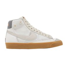 Find NIKE Blazer Mid '77 Vintage 'voodoo Sail Grey on Editorialist. Blazer Mid '77 Vintage 'Voodoo - Sail Grey' Blazer Mid 77 Vintage, Nike Blazer Mid 77, Nike Blazer Mid, Nike Blazers Mid, Blazer Mid, Nike Blazer, High Top, Grey And White, High Top Sneakers