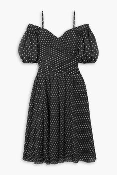 Rebecca Vallance, Zimmermann Dress, Chiffon Midi Dress, Dress For Woman, Polka Dress, Clothing Care, Puffed Sleeves, Black Polka Dot, Lingerie Sleepwear