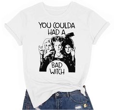 PRICES MAY VARY. Cotton Blend Imported Pull On closure Machine Wash ★Fabric: It Feels Soft and Lightweight, with The Right Amount of Stretch. ★Style: Cast a spooky spell on your style with this Hocus Pocus tee featuring Winifred, Sarah, and Mary. Please Refer to the Size Chart in the Description. ★The perfect gift for those who celebrate Samhain and All Hallows eve or just enjoy good old Hocus Pocus movie quotes! Womens Hocus Pocus Short Sleeve Shirt Crewneck Casual Tops Tee Blouses. Our Souveni Celebrate Samhain, Classic Halloween Movies, Hocus Pocus Tee, Hocus Pocus Movie, Halloween Shirts For Women, Fall Tee Shirts, Sanderson Sisters Shirt, Hocus Pocus Shirt, Hocus Pocus Halloween